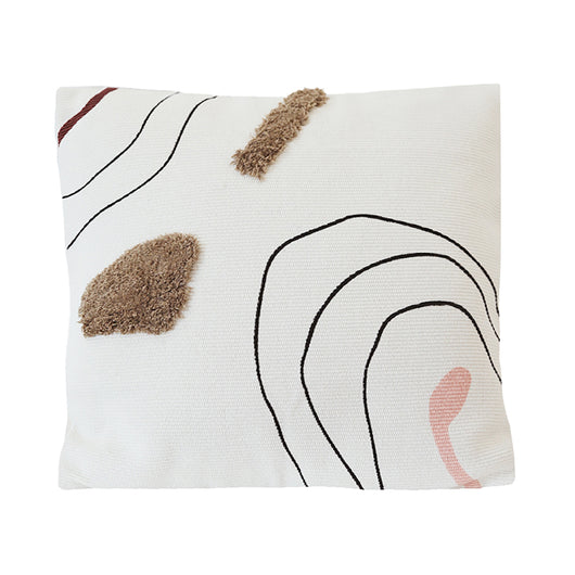 Cojín Cuadrado con Líneas Abstractas Tufted - Almohada Decorativa - Image 5