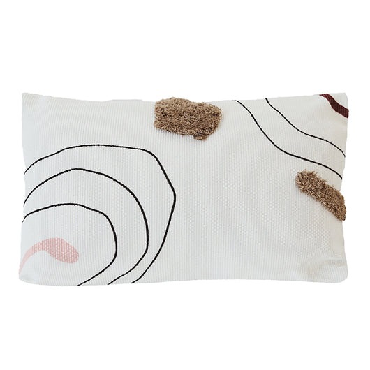 Cojín Cuadrado con Líneas Abstractas Tufted - Almohada Decorativa - Image 6