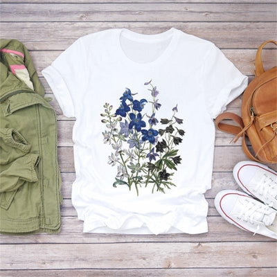 Camiseta Estampada con Ilustración Floral para Mujer - Diseño Casual - Image 23