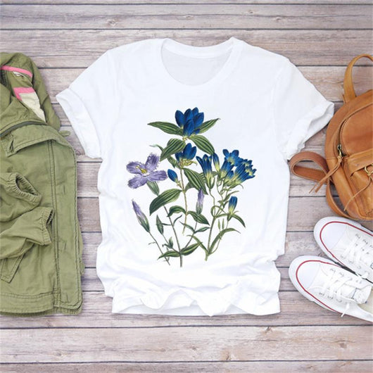 Camiseta Estampada con Ilustración Floral para Mujer - Diseño Casual - Image 24