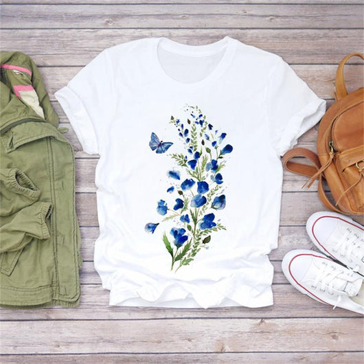 Camiseta Estampada con Ilustración Floral para Mujer - Diseño Casual - Image 25