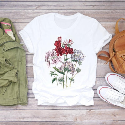 Camiseta Estampada con Ilustración Floral para Mujer - Diseño Casual - Image 32