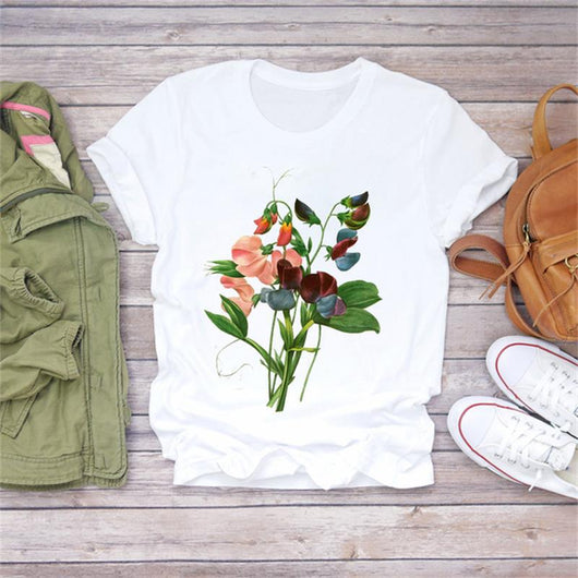 Camiseta Estampada con Ilustración Floral para Mujer - Diseño Casual - Image 34