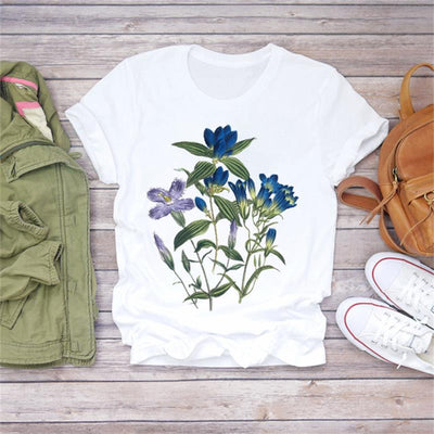 Camiseta Estampada con Ilustración Floral para Mujer - Diseño Casual - Image 10
