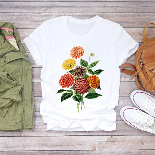 Camiseta Estampada con Ilustración Floral para Mujer - Diseño Casual - Image 11