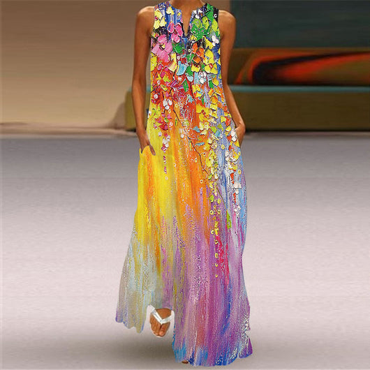 Vestido Estampado Vintage con Escote en V - Image 10