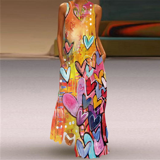 Vestido Estampado Vintage con Escote en V - Image 9