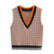 Chaleco de Punto Retro Cuadros V-Neck - Versátil y Clásico