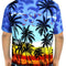Playera Hawaiana Estampada 3D de Manga Corta