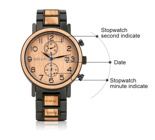 Reloj Multifuncional de Madera de Sándalo Verde - Image 9