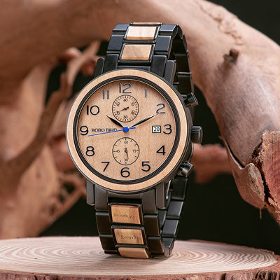 Reloj Multifuncional de Madera de Sándalo Verde - Image 10
