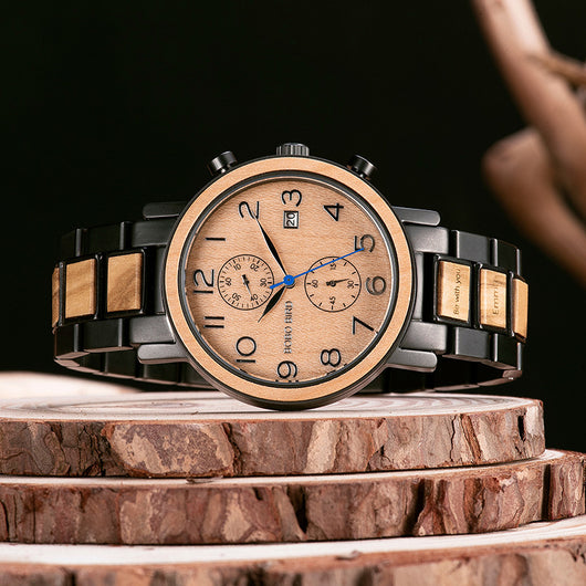 Reloj Multifuncional de Madera de Sándalo Verde - Image 3