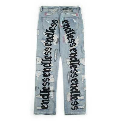 Pantalones Vaqueros Rotos Retro para Hombre y Mujer - Image 14