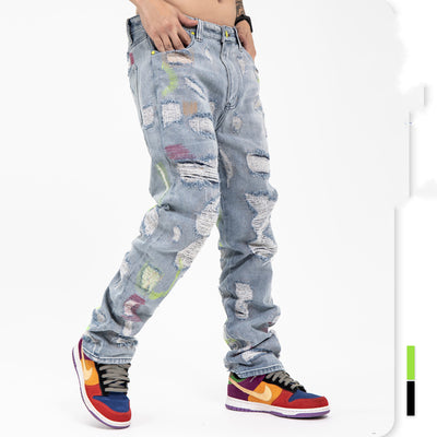 Pantalones Vaqueros Rotos Retro para Hombre y Mujer - Image 11