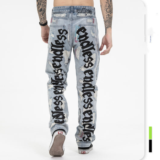 Pantalones Vaqueros Rotos Retro para Hombre y Mujer - Image 9