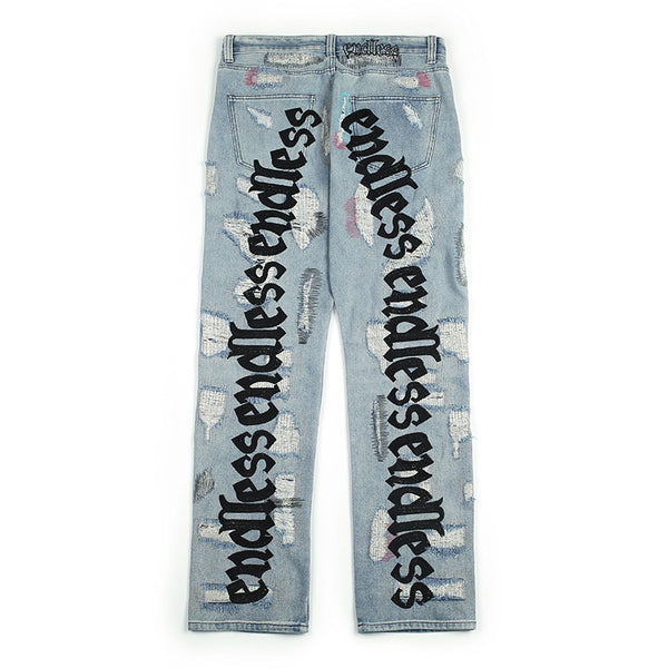 Pantalones Vaqueros Rotos Retro para Hombre y Mujer