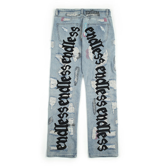 Pantalones Vaqueros Rotos Retro para Hombre y Mujer - Image 2