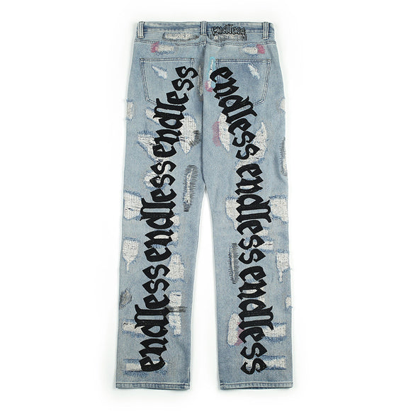 Pantalones Vaqueros Rotos Retro para Hombre y Mujer