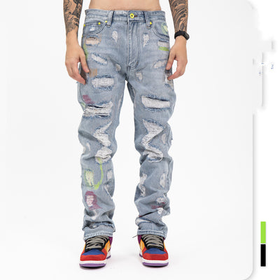 Pantalones Vaqueros Rotos Retro para Hombre y Mujer - Image 6