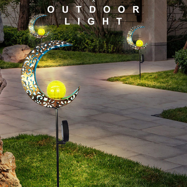 Lámpara Solar Retro de Hierro Forjado para Jardín con Proyección Decorativa