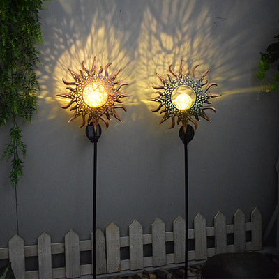 Lámpara Solar Retro de Hierro Forjado para Jardín con Proyección Decorativa - Image 5