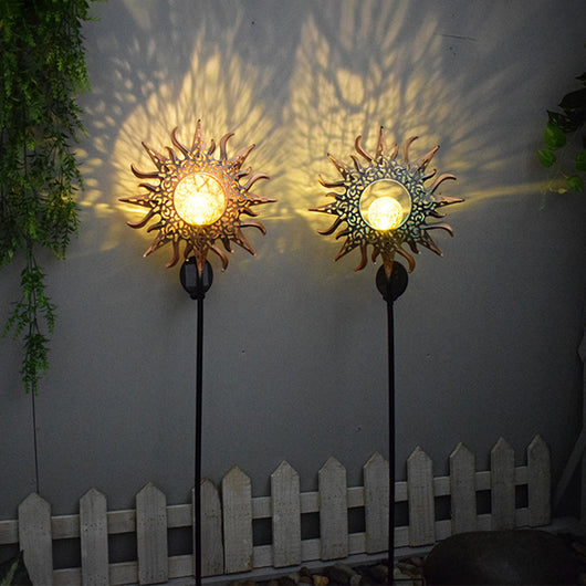 Lámpara Solar Retro de Hierro Forjado para Jardín con Proyección Decorativa - Image 5