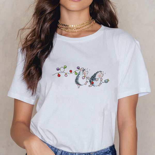 Blusa Holgada Estampado Animales Dibujos Talla Grande