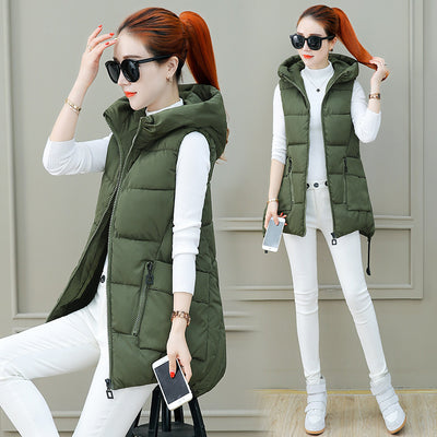 Chaleco Acolchado con Capucha para Mujer - Diseño Slim y Largo Medio - Image 10