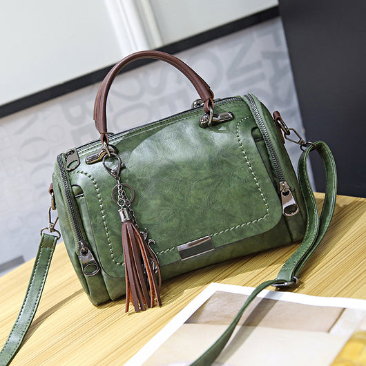 Bolso Boston Diagonal de Hombro Único Estilo Retro - Image 13