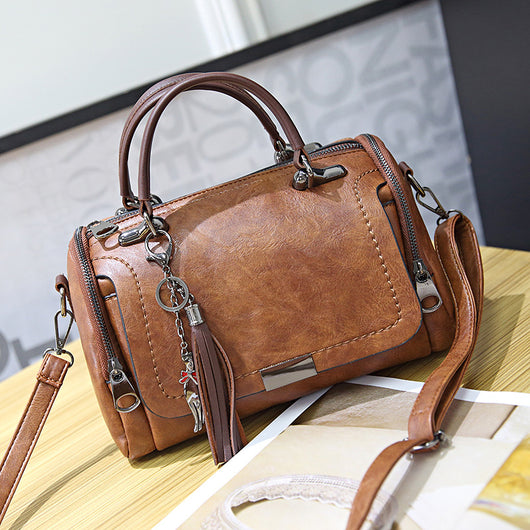 Bolso Boston Diagonal de Hombro Único Estilo Retro - Image 5
