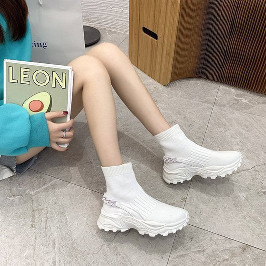 Botas Deportivas Tejidas con Suela Gruesa para Mujer - Image 16