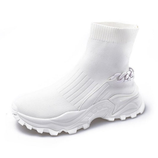 Botas Deportivas Tejidas con Suela Gruesa para Mujer