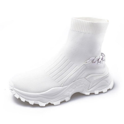 Botas Deportivas Tejidas con Suela Gruesa para Mujer