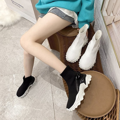 Botas Deportivas Tejidas con Suela Gruesa para Mujer - Image 4