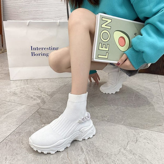 Botas Deportivas Tejidas con Suela Gruesa para Mujer - Image 6
