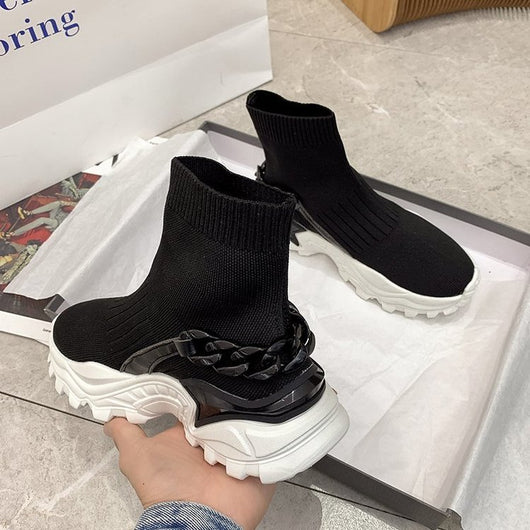 Botas Deportivas Tejidas con Suela Gruesa para Mujer - Image 5