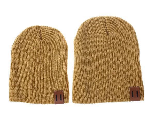 Gorro de Lana Tejido con Etiquetas Verticales - Juego Familiar Padre e Hijo - Image 6