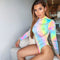Bodysuits Ajustados con Estampado Tie Dye para Mujer