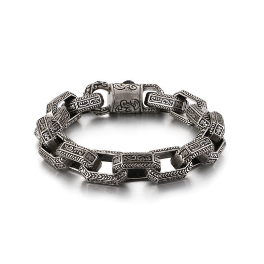 Pulsera Titanio Estilo Punk Retro - Diseño Europeo para Hombres