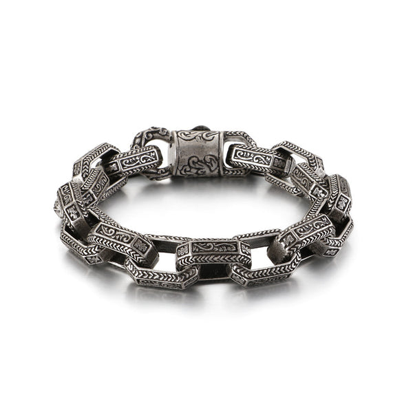 Pulsera Titanio Estilo Punk Retro - Diseño Europeo para Hombres