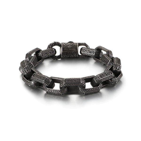 Pulsera Titanio Estilo Punk Retro - Diseño Europeo para Hombres