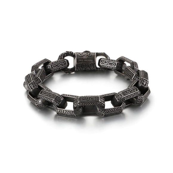 Pulsera Titanio Estilo Punk Retro - Diseño Europeo para Hombres