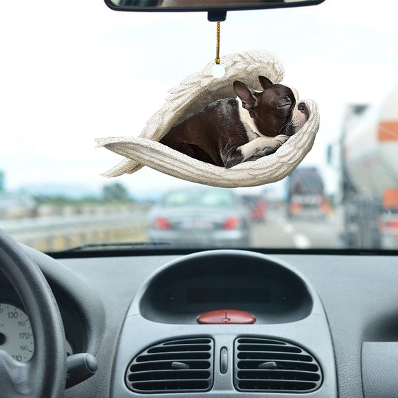 Colgante de Auto Ángel Perro Dormido - Adorno Decorativo de Acrílico para Puertas
