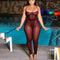 Conjunto Jumpsuit Transparente Sensual de 2 Piezas para Mujer