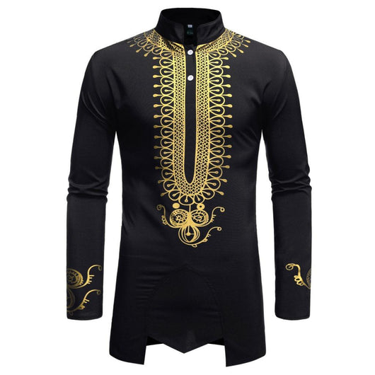 Camisa Masculina con Patrón Bronce Irregular - Image 7