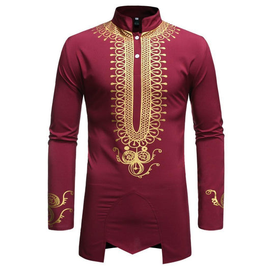Camisa Masculina con Patrón Bronce Irregular - Image 3