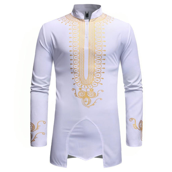 Camisa Masculina con Patrón Bronce Irregular