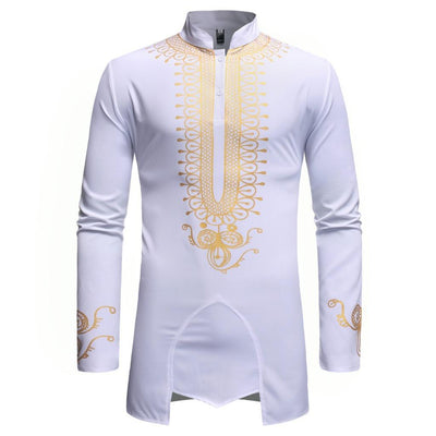 Camisa Masculina con Patrón Bronce Irregular