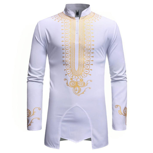 Camisa Masculina con Patrón Bronce Irregular