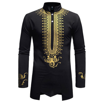 Camisa Masculina con Patrón Bronce Irregular - Image 4